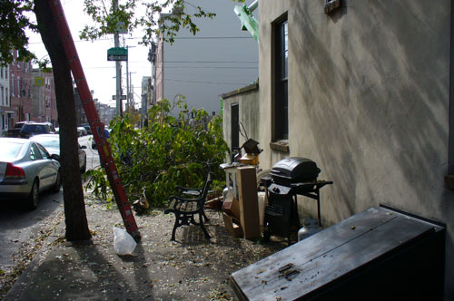 clearing out the patio