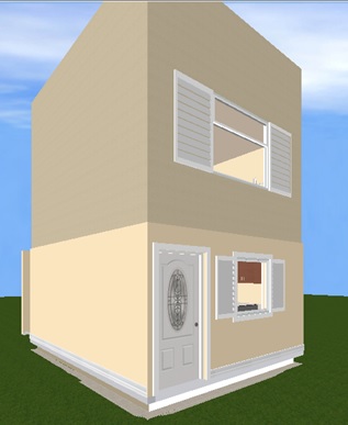 Outside Front view 2-Story with L-Shape Open Space